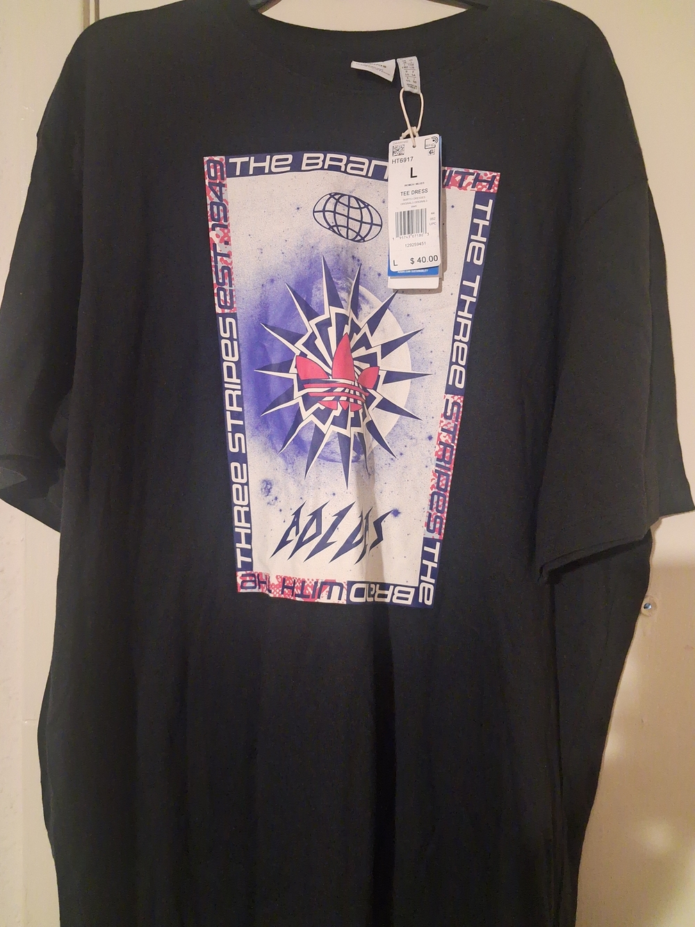 Adidas Women Black Graphic Tee Dress Size Large NWT